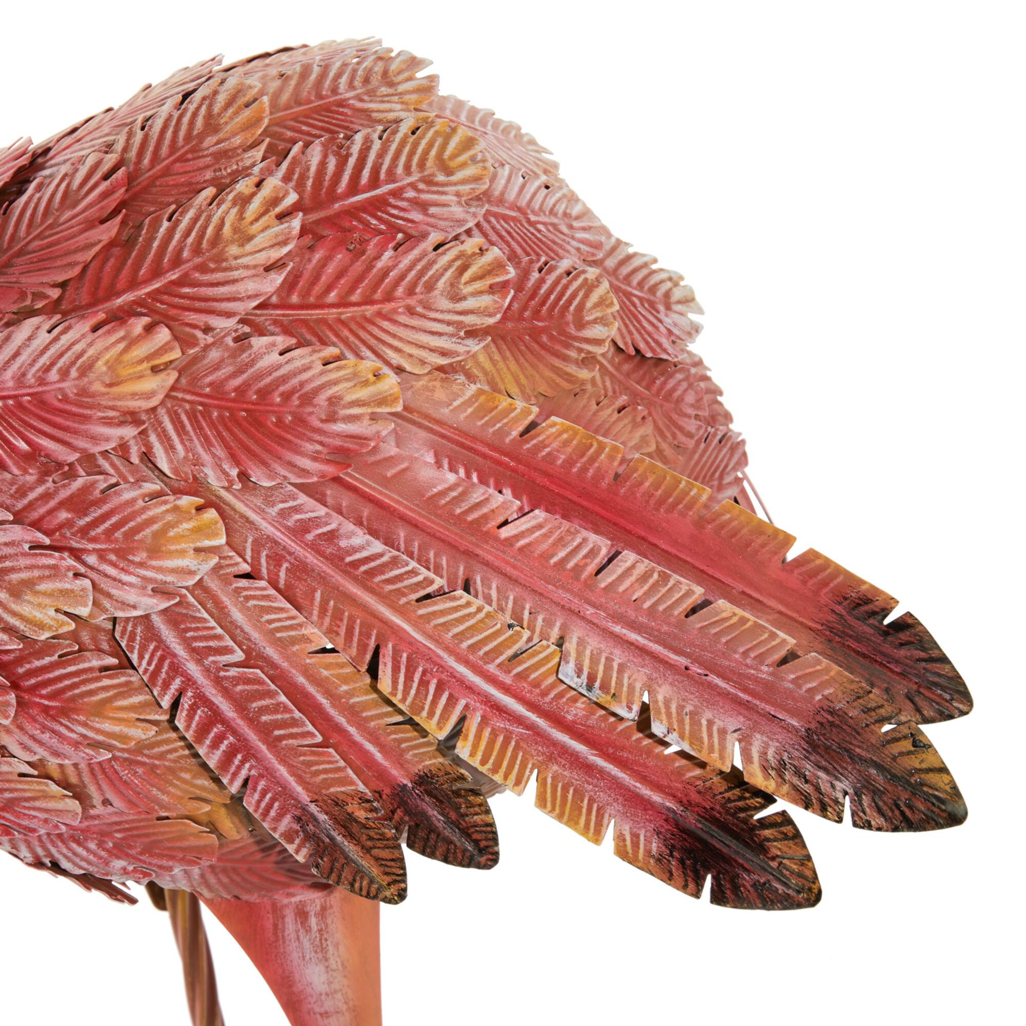 Pink Flamingo Garden Sculpture Set